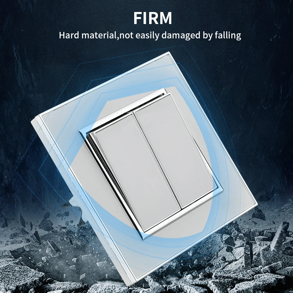 مفتاح هزاز حائط WESA أبيض ، لوحة مثبطة للهب ، عصابتان ، مفتاح تشغيل وإيقاف ، 16A ، AC V ، 86x86 ، جديد #6