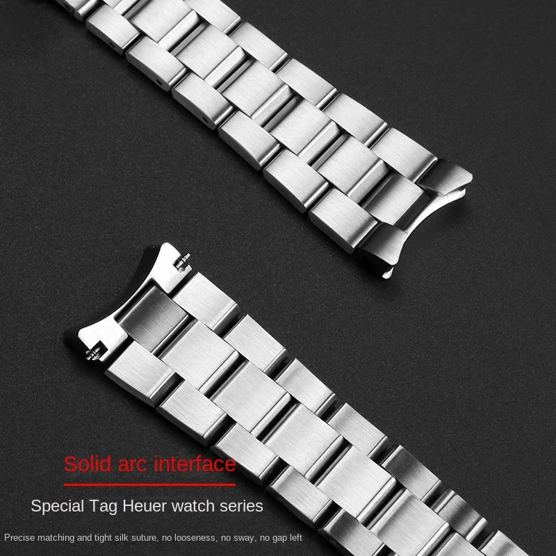 20.5mm 21.5mm solid stainless steel strap for TAG HEUER AQUARACER 300 special curved interface watch chain accessory