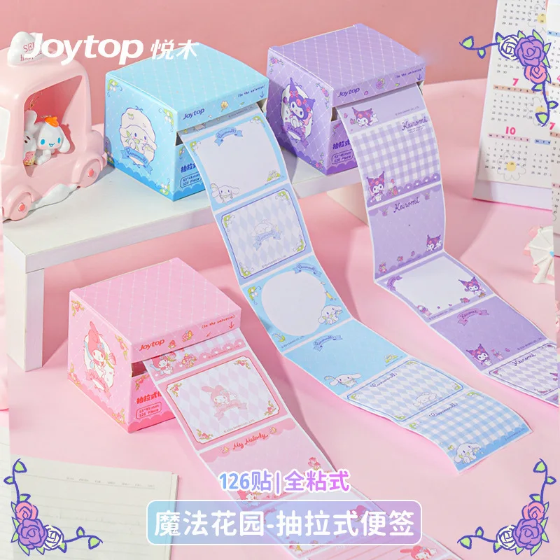 

New Sanrio Kuromi Pull-Out Sticky Notes Cute Error Sticky Notes Stickers Stickers Full Adhesive Index Labels Stickers