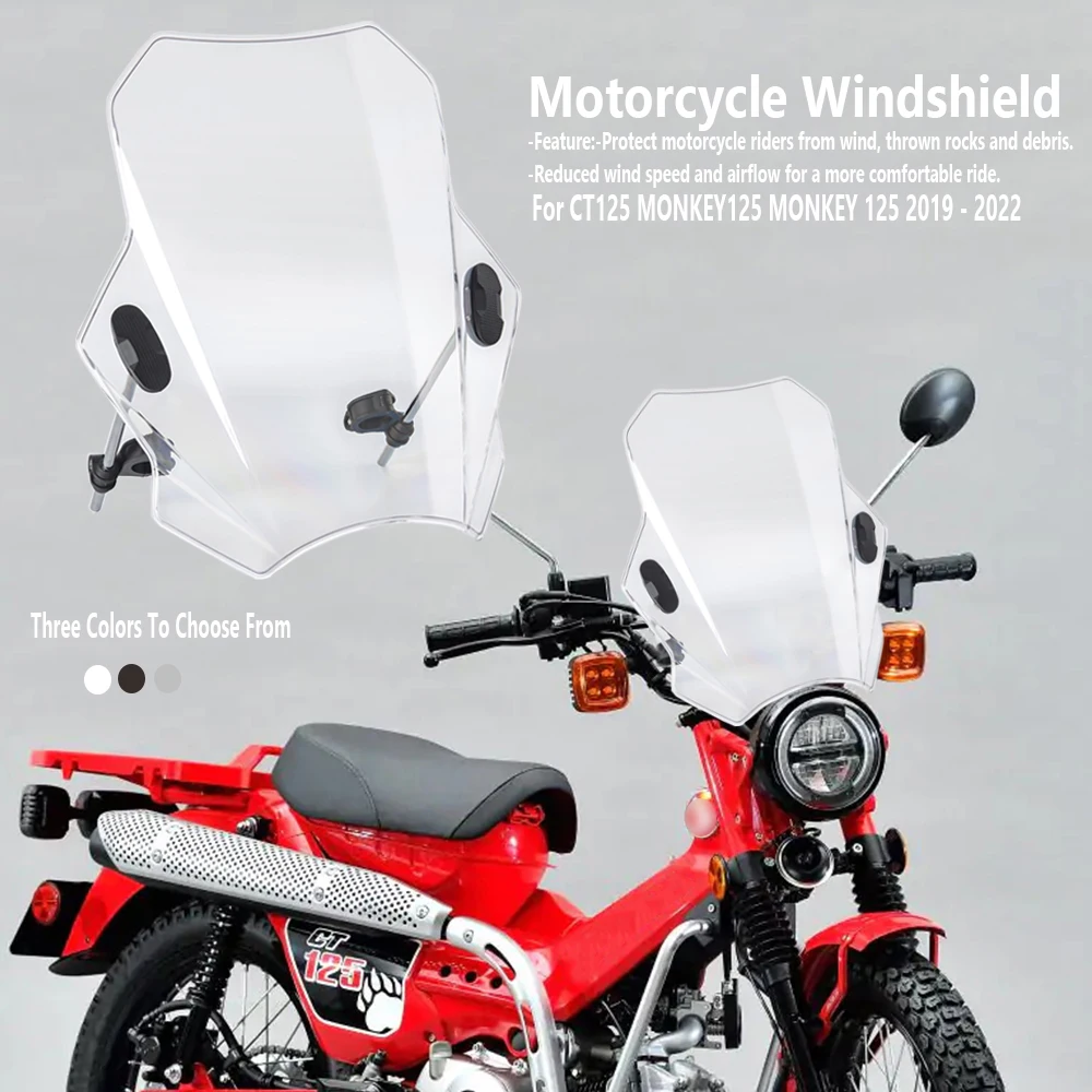 

CT125 Motorcycle Adjustable Windscreen Windshield For CT125 CT 125 ct125 MONKEY125 MONKEY 125 2019 2020 2021 2022