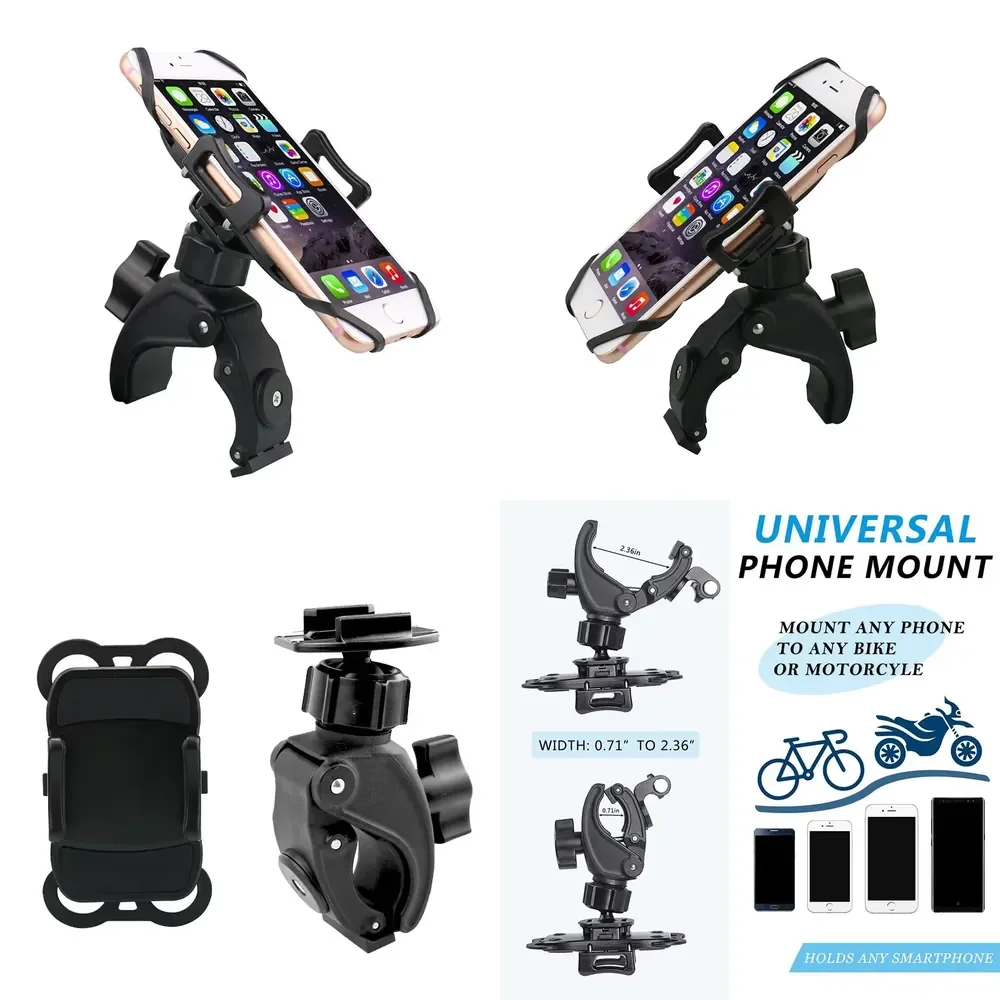 seller new detachable universal motorcycle bike bicycle cell phone holder for 16-60mm oval and circle bar