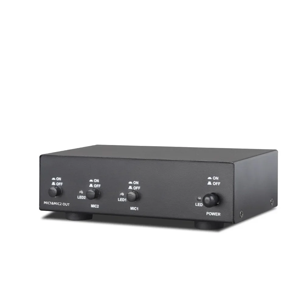 USB Dual Mixed Output Phantom Power Supply 48V Metal per microfoni a condensatore apparecchiature di registrazione musicale