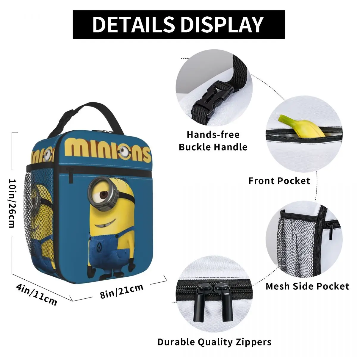 Leakproof Insulated For Men Kid Despicable Me Minions Lunch Food Box Durable Lightweight Cute Minions For Lunch Hand Bag