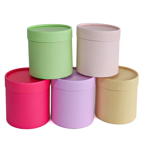 1PC Mini Flower Boxes Round Rose Carnation Bouquet Hug Bucket Cardboard Boxes Wedding Party Decor Flower Gift Packaging