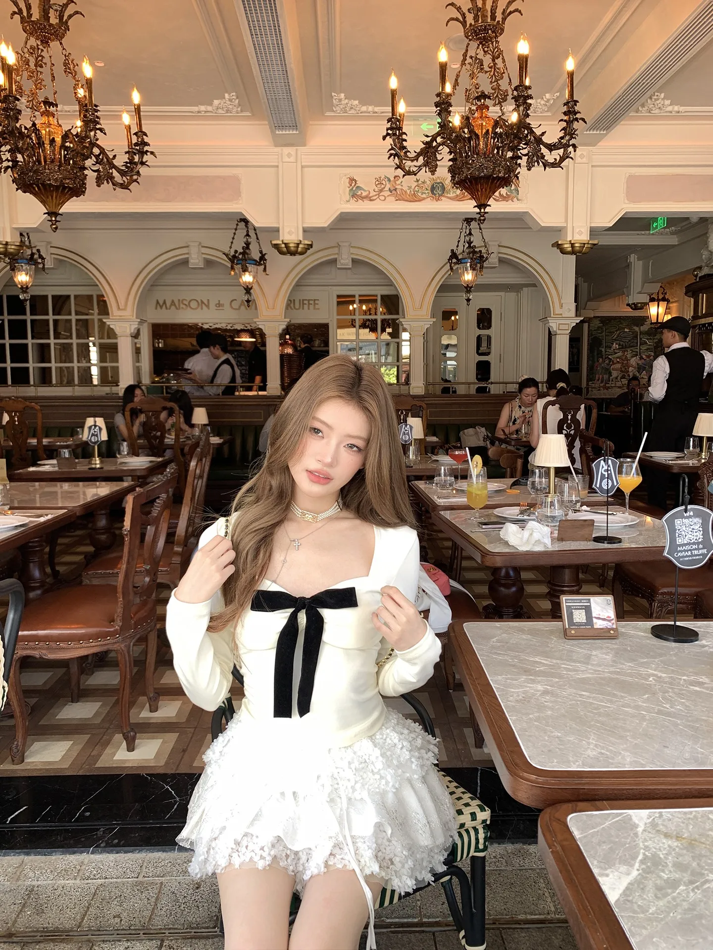 

Женская осенняя футболка Sweet ort Svel с завязками на талии и длинным светом с квадратным воротником Base irt Top