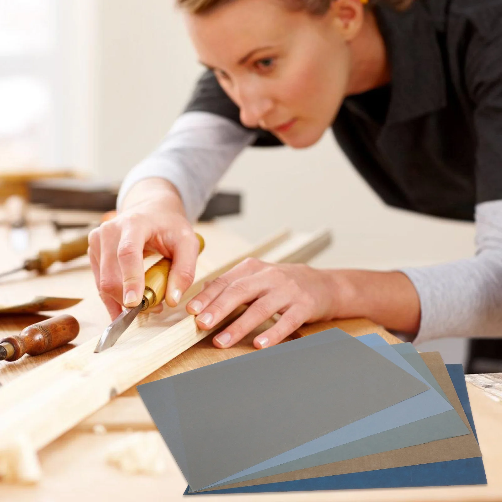 

5pcs Silicon Carbide Sandpaper Sheets High Grit 1000 2500 4000 5000 7000 Wet Dry Sanding Paper For Wood Metal Automotive Glass