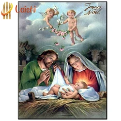 3D Diy Religious art, nativity, angel Virgin, godfather Diamond Painting Art Diamond Picture Mosaic Gift Home Wall Decoration