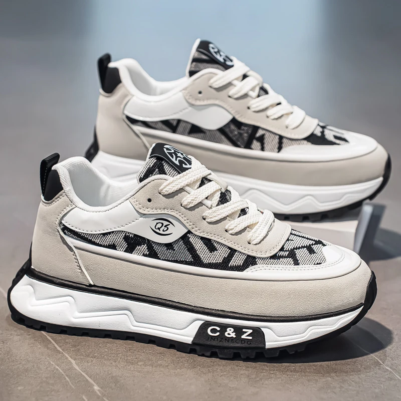 Zapatillas de deporte informales con suela gruesa para hombre, calzado para correr al aire libre, calzado antideslizante y resistente al desgaste