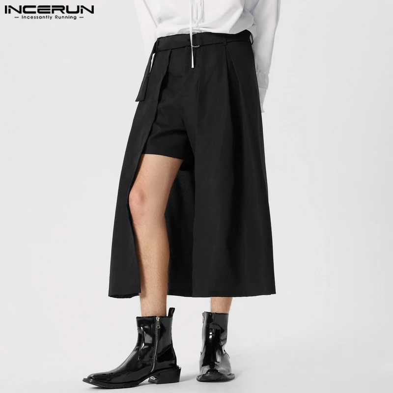 2024 Men Irregular Pants Solid Color Streetwear Loose Casual Skirts Trousers Men Summer Fashion Leisure Male Pants S-5XL INCERUN