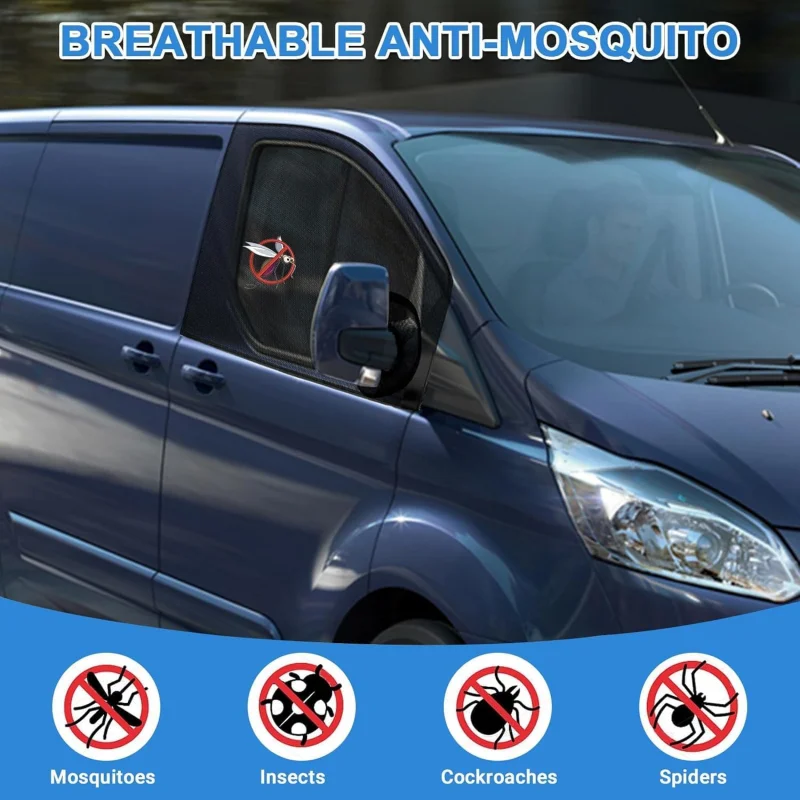 Camper Van Window Mesh Mosquito Screen Privacy Shades Screen Breathable Sun Shade Fly Net for Ford Transit Custom 2012-2025