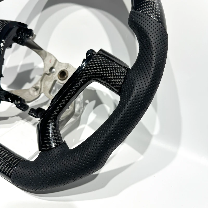 Silver Center Line for Chevrolet Silverado 1500 2500 Real Black Carbon Fiber with Comfortable Design and Feel Flat Bottom