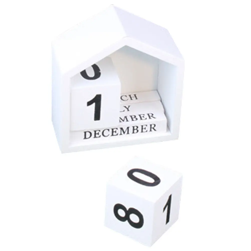

Wooden Block Calendar for Desk Perpetual Manual Date Changer Desktop Decor Home Office Teacher Gift Tabletop Calendar Ornament