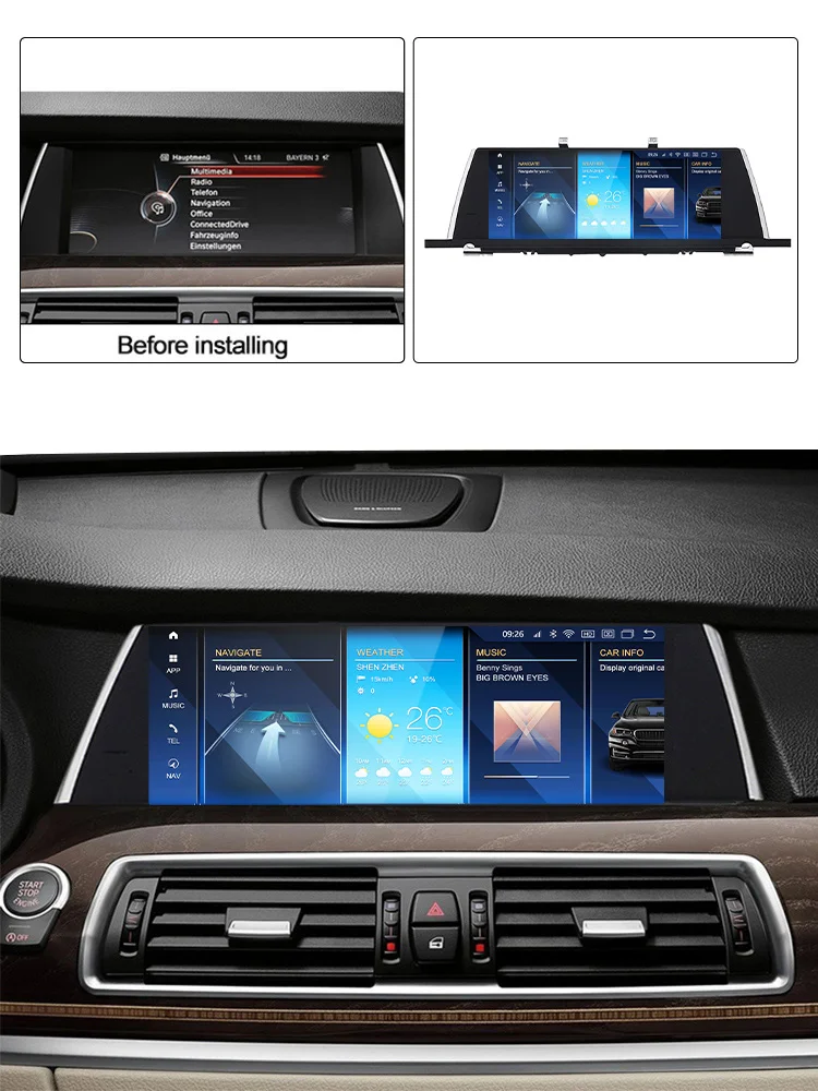 Per BMW 5 Serie GT F07 2011-2017 Android autoradio lettore multimediale navigazione GPS Touch Screen Auto Radio Stereo 2Din unità principale