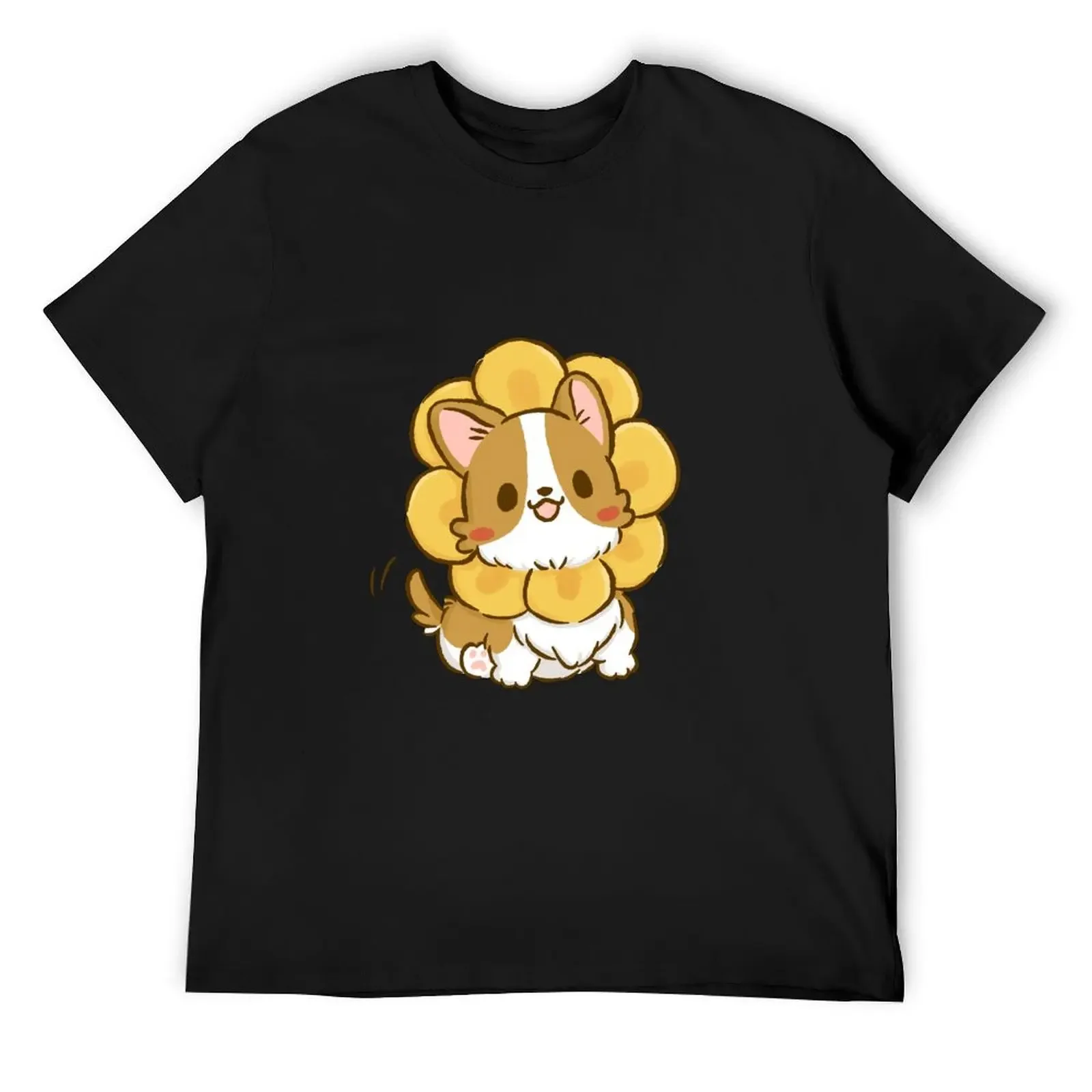 Lazy Corgi - Sun Flower (Yellow) T-Shirt man t shirt designer shirts mens white t shirts