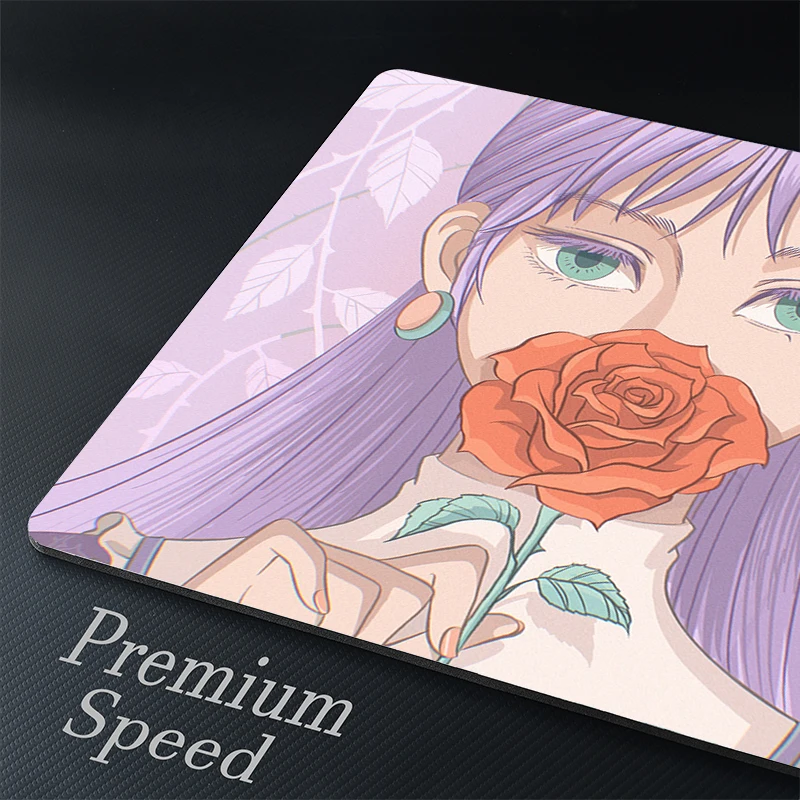 45x40x0.4cm Rose Anime Girl Mouse Pad Ultrafine Surface Gaming Mouse Mat Speed Mousepad Gamer Professional E-Sports Keyboard Mat