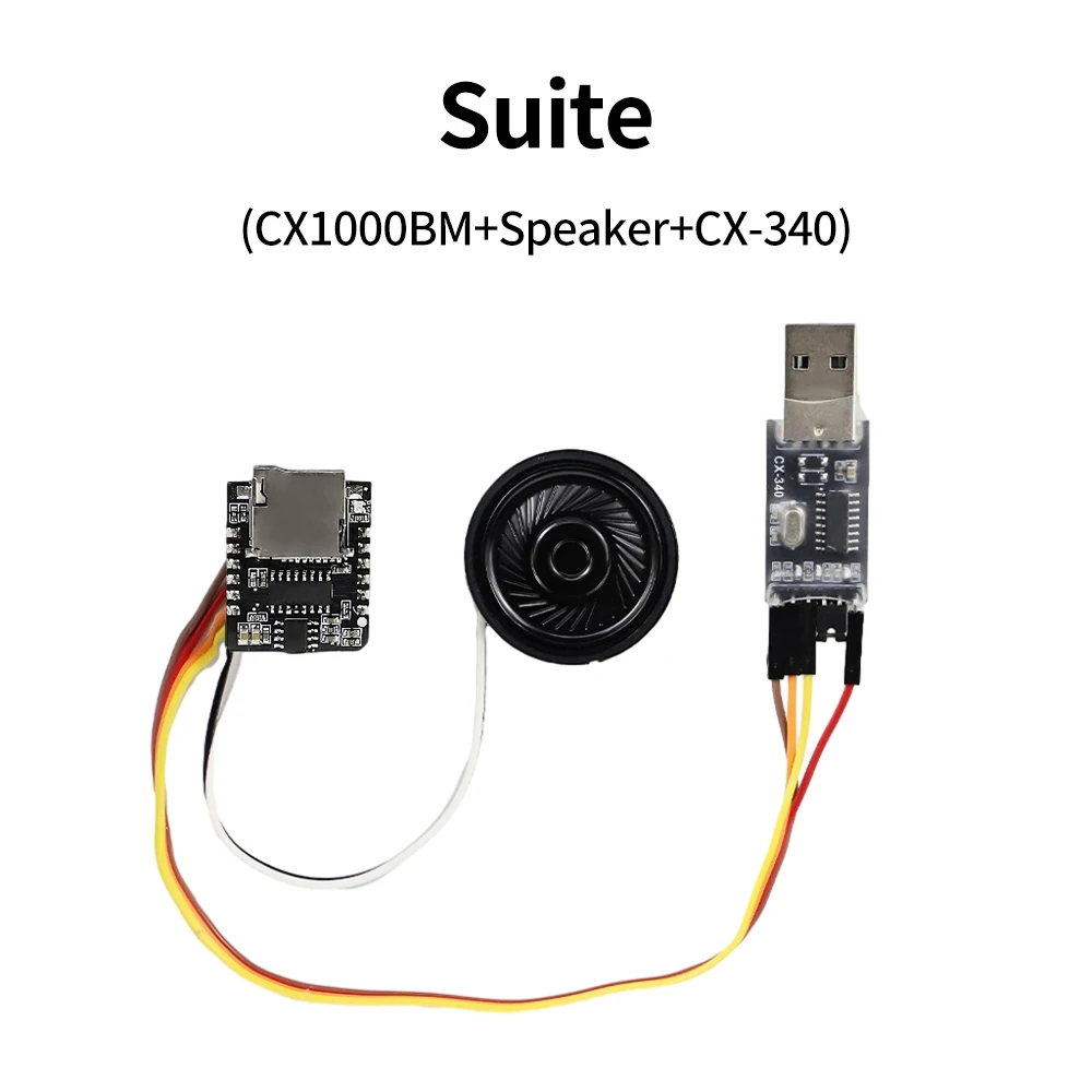 CX1000BM Serial Voice Player Module MP3 Playback Voice Broadcast Custom Audio Recordable Sound Module For Greeting Card