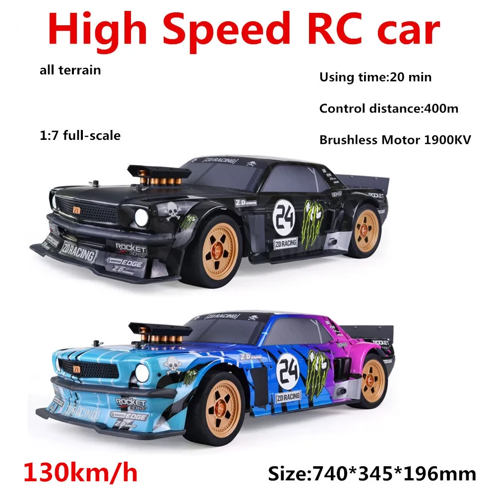 1:7 Scale Large RC Cars 130 km/h 4WD Professional High Speed Remote Control Car Brushless RTR Models Toys Off Road Monster