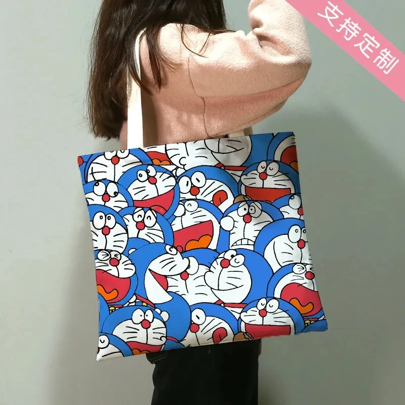 

Doraemon Canvas shoulder Bag women girl Cartoon One Shoulder Canvas bag children Student Book File bag
