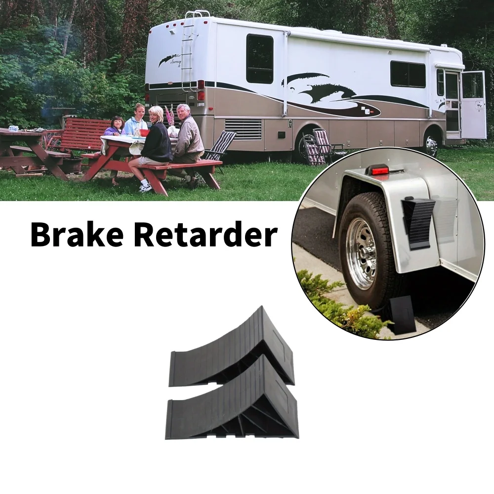 Wheel Chock With Holder Wheel Stopper Control Wheel Stop Block Skid Resist Base Tire Support Pad For Caravan Motorhome Trailer