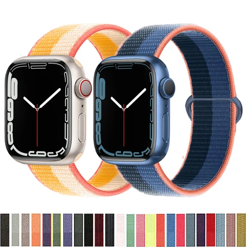 Imagen 2 del producto Correa de nailon para Apple Watch, pulsera de 45mm, 41mm, 44mm, 40mm, 38mm, 42mm, 49mm, iwatch series 7 SE 6 5 4 8 9 ultra
