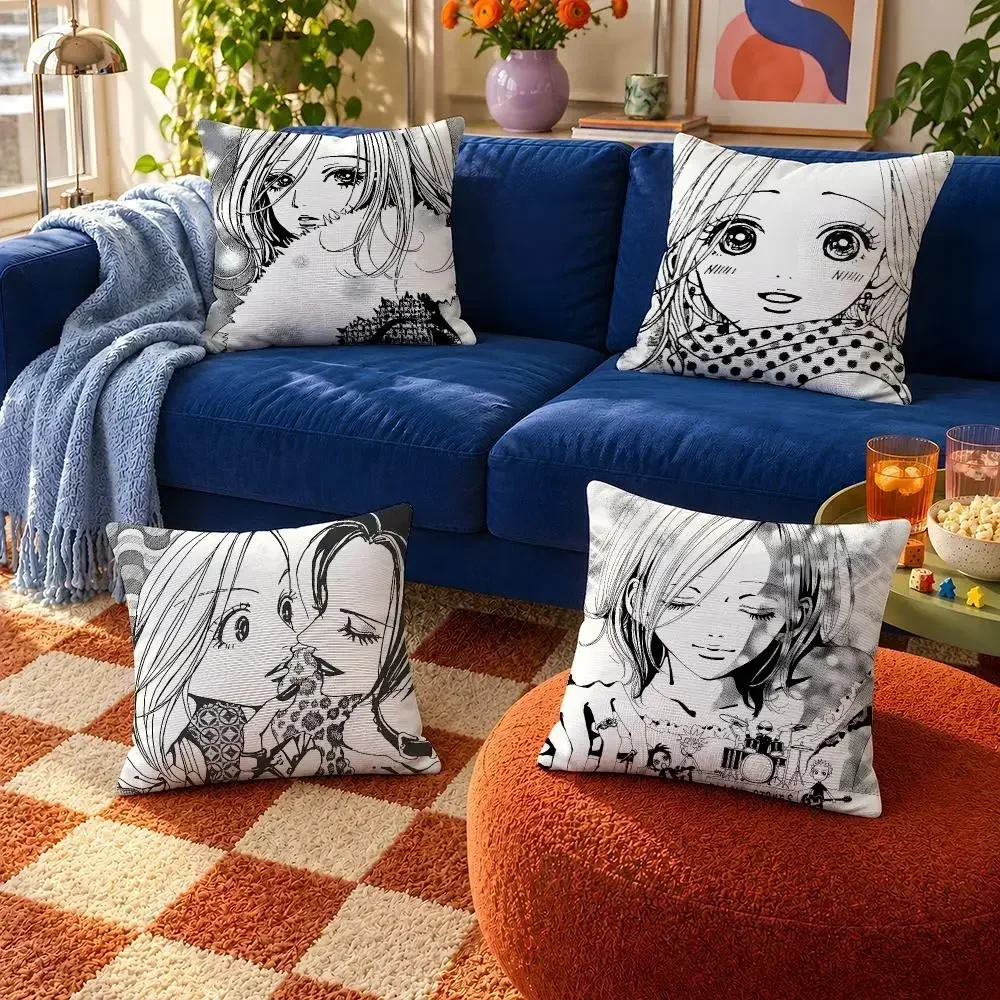 Manga NANA Nana Osaki Hachi Black Stones Cushion Cover Throw Pillow Soft Short Plush Cozy Colorfast For Sofa Bedroom Home Decor
