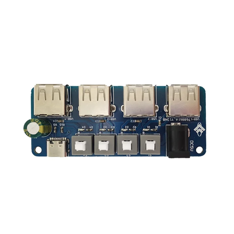 

Power Expansion Module Button Control Module 5V Power Supply 4 Way USB Power Distribution Board Power Supply Hub