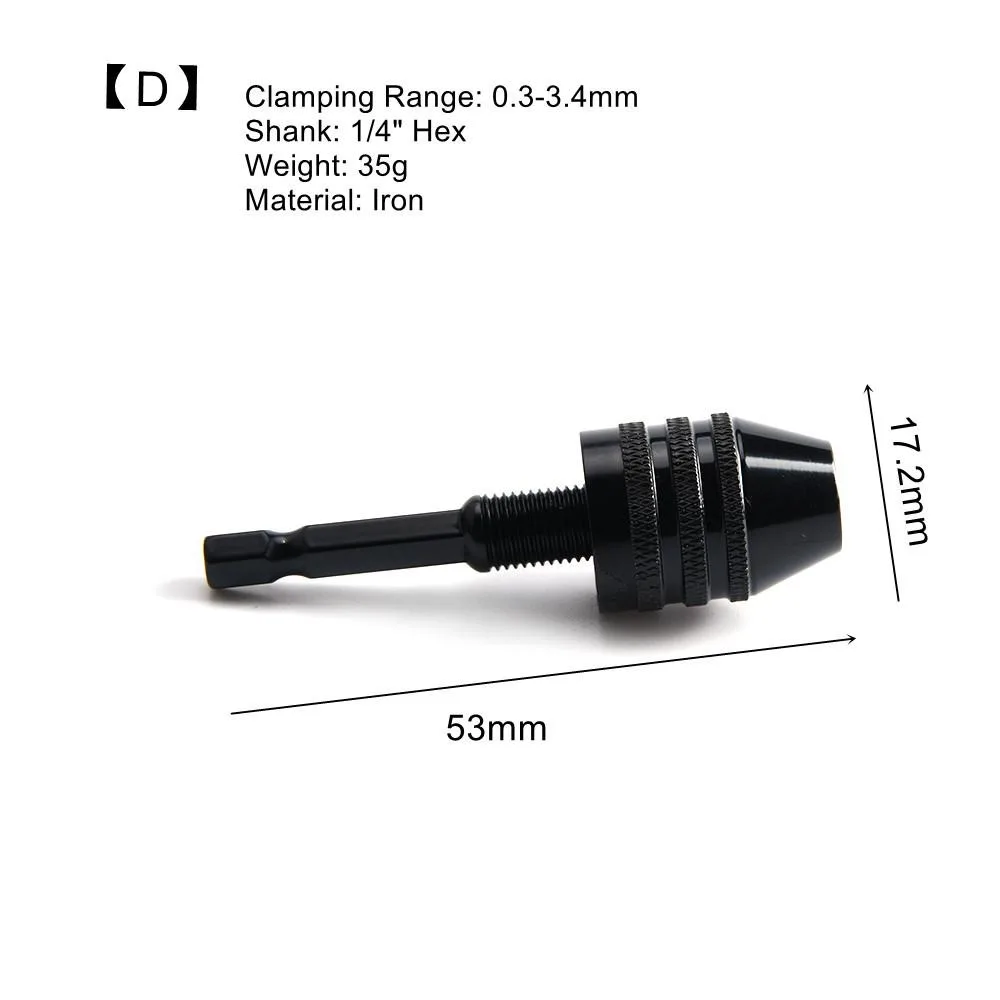 New Hex Shank Drill Chuck Adapter Alloy Mini Keyless Drill Chuck Hex / Round Shank Chuck for Mini Screwdriver Drill Bits Adapter