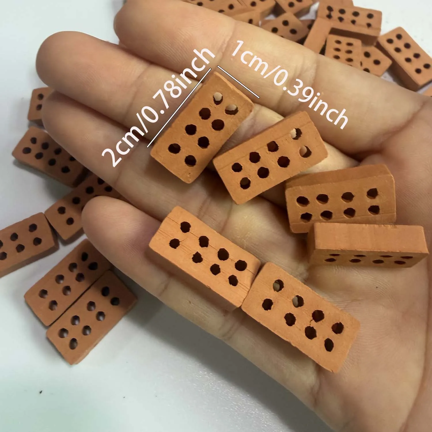50Pcs Miniature Bricks 8-Hole Simulation Brick Model DIY Mini Building Blocks for Garden Landscape Home Decor Ornaments