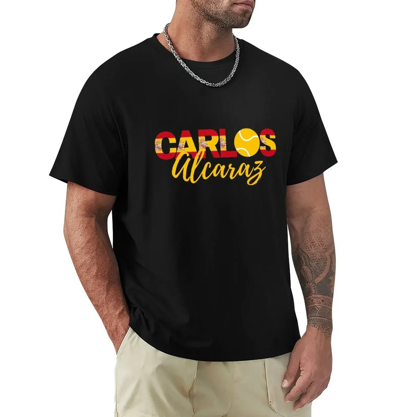 Carlos Alcaraz spain flag carlos alcara tennis winner sport T-Shirt funnys men clothings oversized t shirt men clothes.