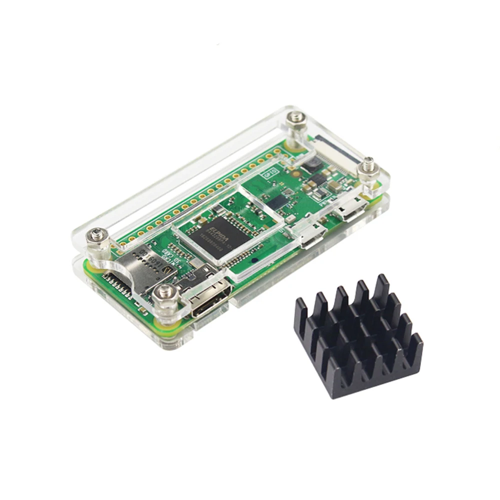 Voor Raspberry Pi Nul 1.3/2/W/WH Acryl Case 3 Kleuren Box Shell + koellichaam Transaperent Acryl Behuizing Box voor RPI Nul W
