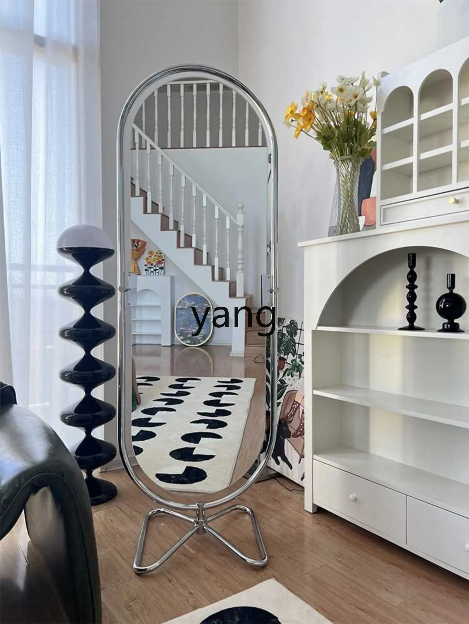 Yhl Home | Full Body Full-Length Mirror Rotating Floor Ins Style Light Luxury Dressing Mirror Cloakroom Mirror Home