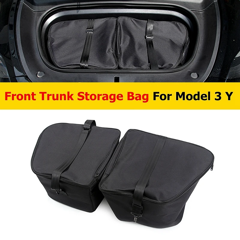 For Tesla Model 3 Y 2022 Front Trunk Luggage Storage Bag Model3 ModelY 2016-2021 Oxford Inner Waterproof Organizer with Straps