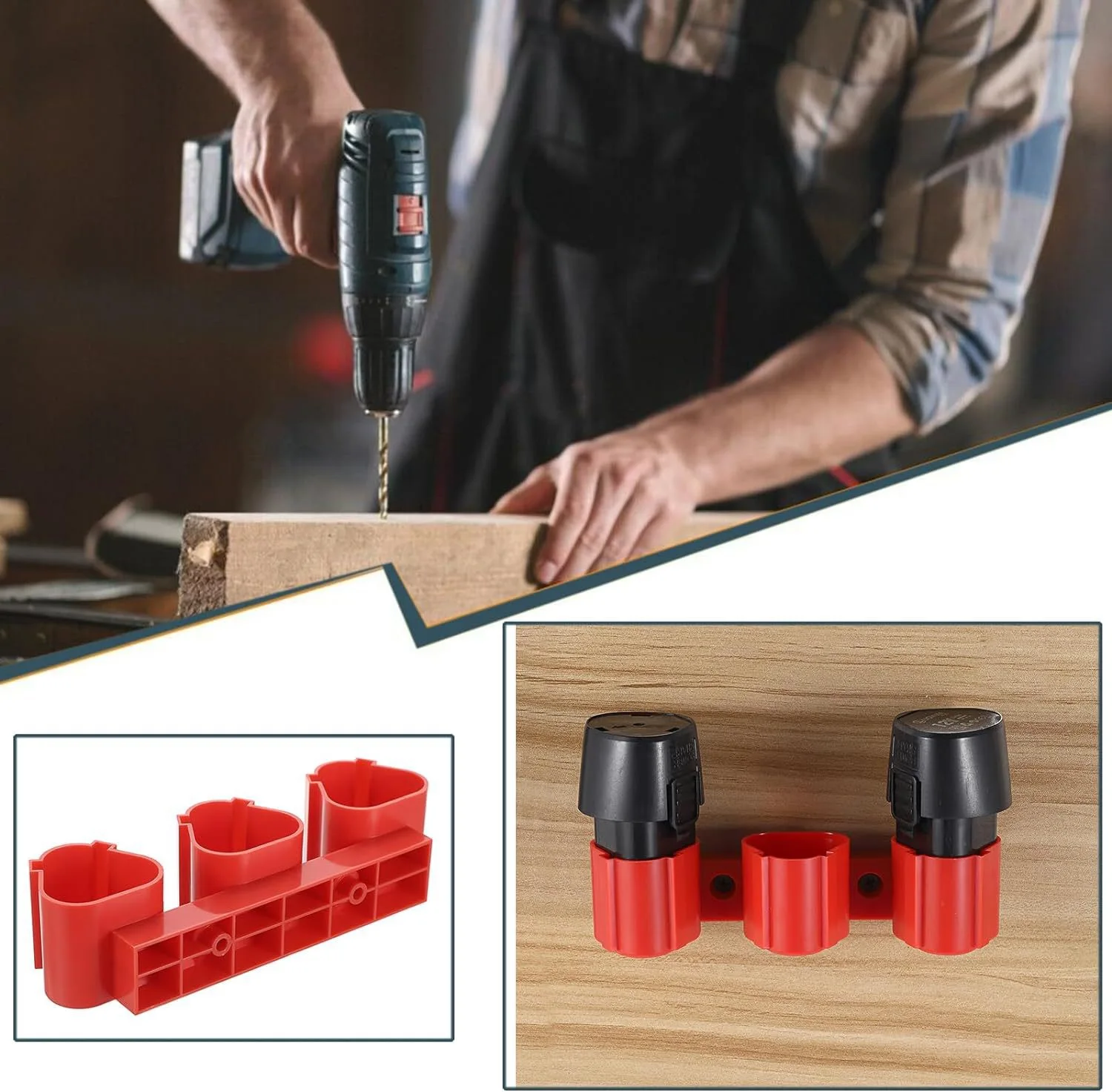 Battery Holders for Milwaukee M12 Battery Tool Storage Holders with Battery Slots Wall Mount Bosch 12V Battery Storage Rack