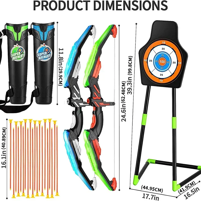 Łuk i Strzały dla Dzieci Łucznictwo Treningowy Łuk Klasyczny Gry Sportowe na Zewnątrz Polowanie Strzelanie Zabawka Chłopcy Prezent Zestaw Łukowy