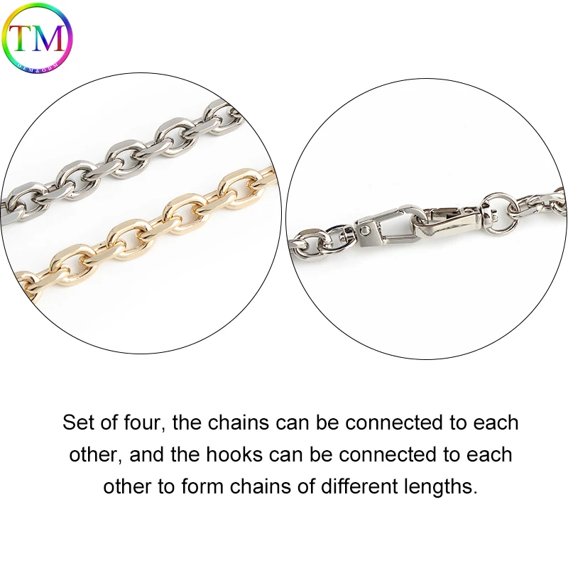 1/3/5PCS 100-140cm O Shape Bag Chain Purse Chain Strap Shoulder Cross Body Sling Purse Handbag Replacement Strap Chains