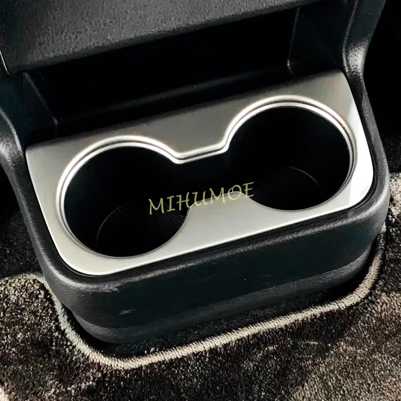 

For Toyota Sienna 2021 2022 2023 2024 Matte Chrome Interior Rear Armrest Box Cup Holder Cover Trims