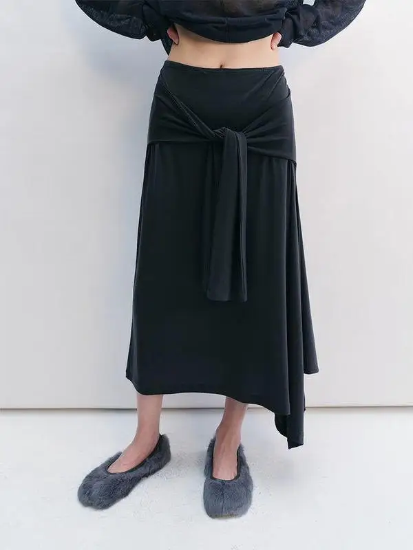 

Original Hello SeptemberSummer New Lace-Up Asymmetric Skirc Original Design Faionable Women's Skirts