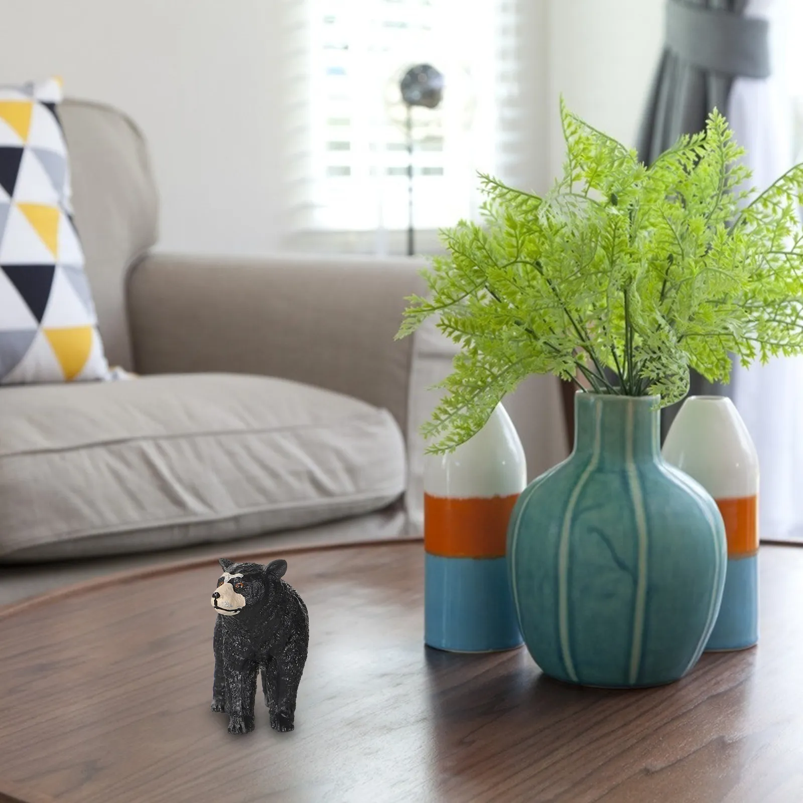 Black Bear Simulation Plastic Desktop Ornament Educational Cognitive Animal Learning Plaything for Kids Friends view 5
