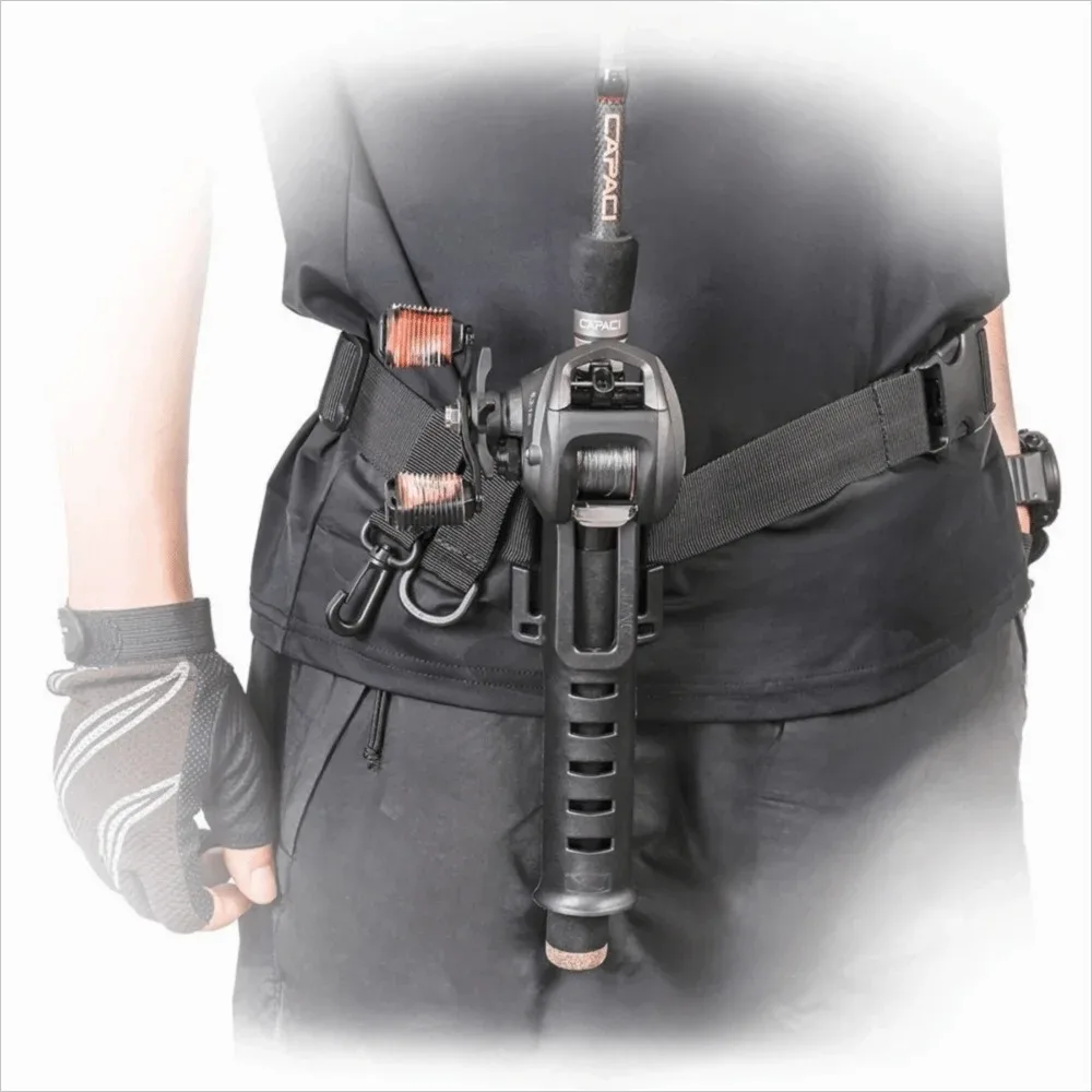 Verstellbarer Angelrutenhalter mit Gürtelclip und Schloss, Tragbare Angelausrüstung, Abnehmbarer Hüftgurt für Freihändiges Angeln – Detail 12