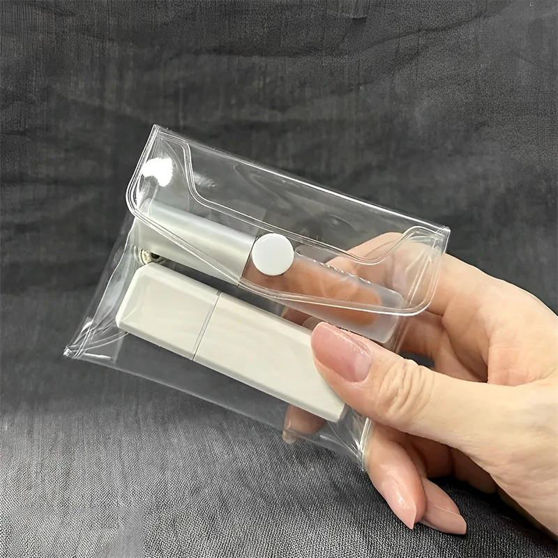 Sac à cosmétiques Transparent en PVC, organisateur de maquillage Portable étanche avec bouton pour brosses, papeterie de toilette, essentiels de voyage ​