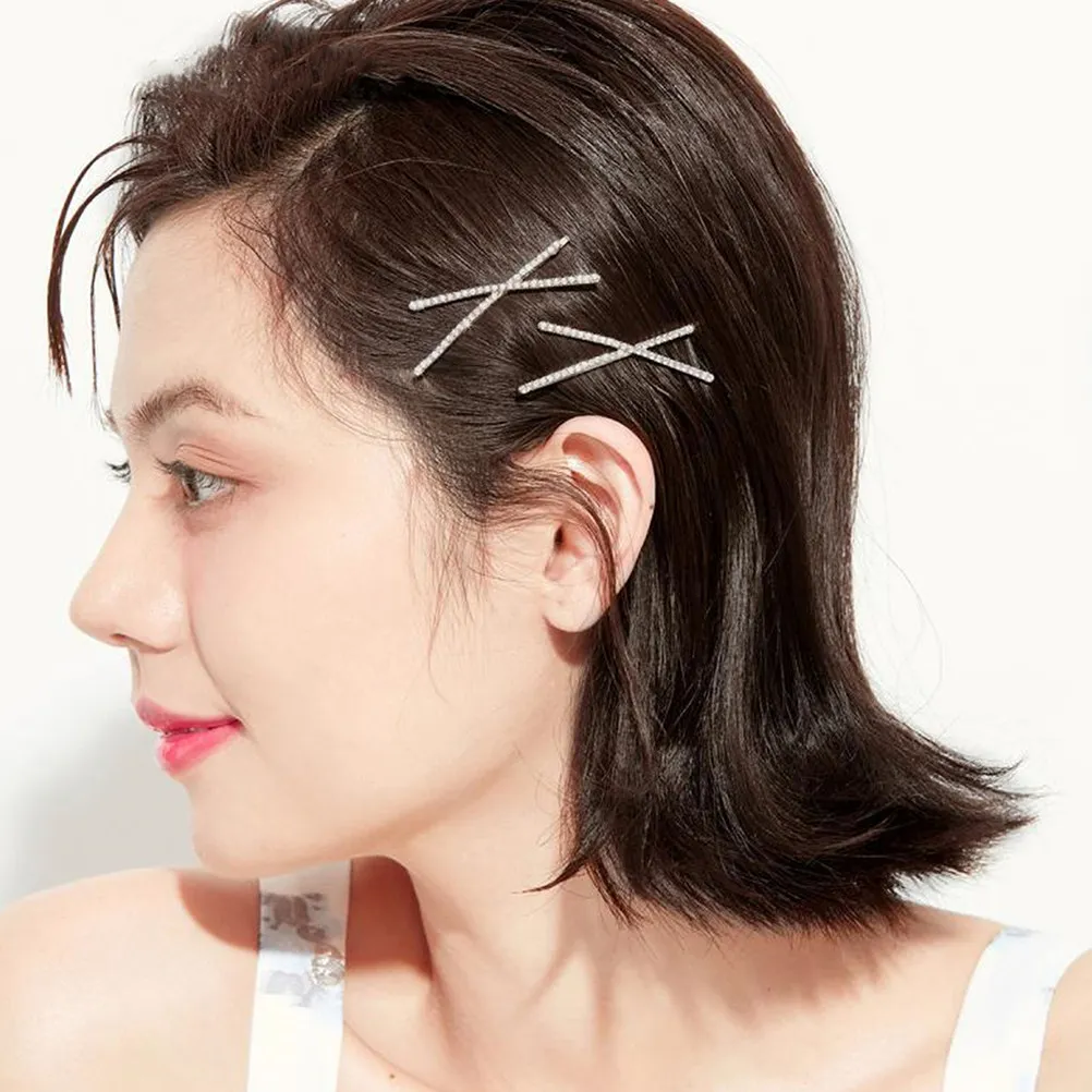 

12Pcs Rhinestone Hair Clips Sparkling Bobby Pin Set for Party Daily Use Decorative Hairpins Hair Accessories for