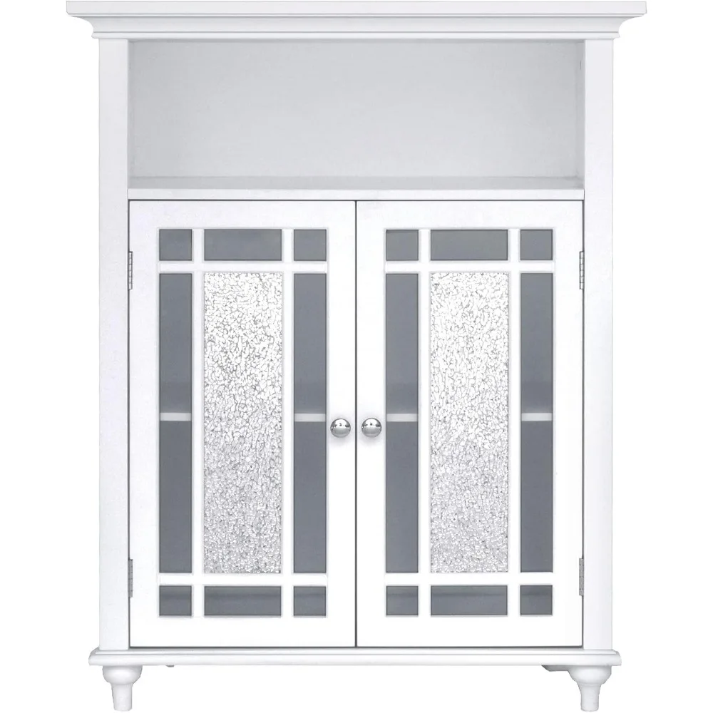 26,5 pulgadas. x 34,02 pulgadas. Gabinete independiente de piso de madera de 2 puertas con estantes ajustables para soluciones de almacenamiento