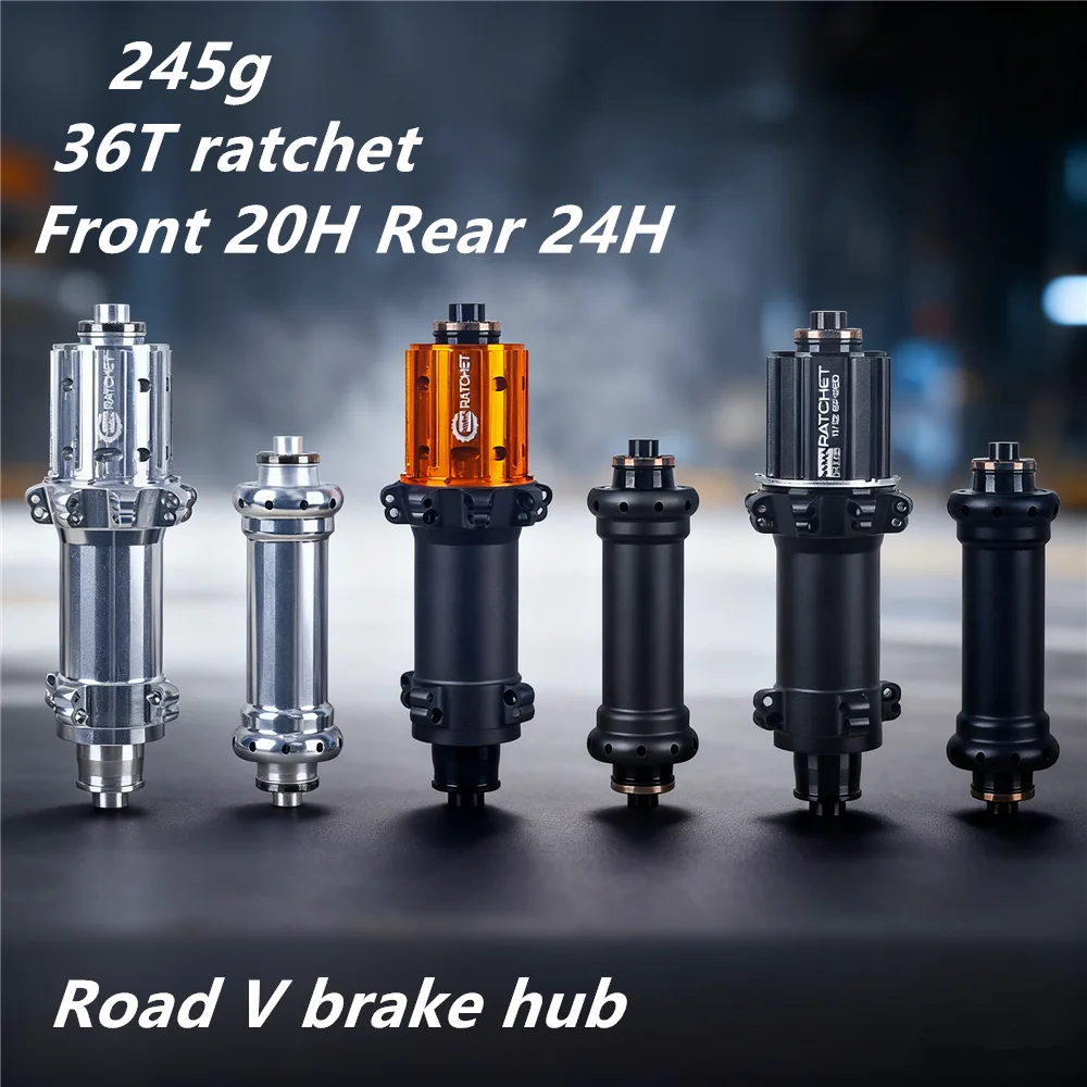 

245g NO LOGO 36T Ratchet Road Bike Hub Front 20 Holes Rear 24H 2:1 Aluminum Alloy Road Hub Sealed Bearing Hub For hg 8 9 10 11s
