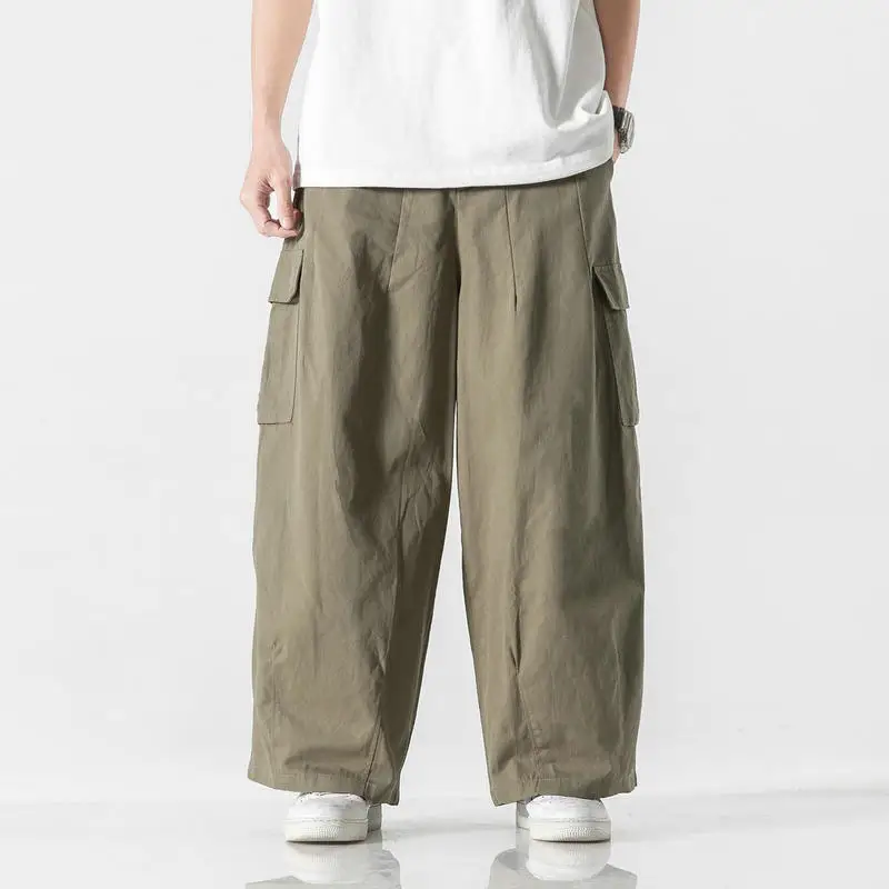 

Fashion Men Cargo Pants Big Pocket Harem Pants Streetwear Man Casual Joggers Harajuku Loose Male Oversized Trouser Streetwear