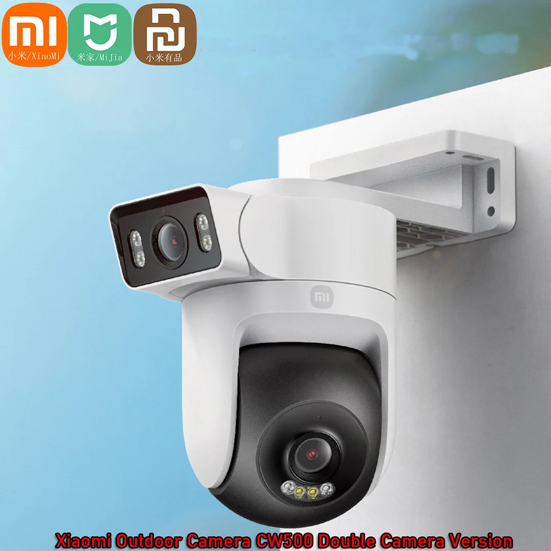 Xiaomi Mi Outdoor Dual Lens Camera CW500  WiFi 6 Full Color Night Vision Sound Light Warning IP66 Security Camera For Mijia APP