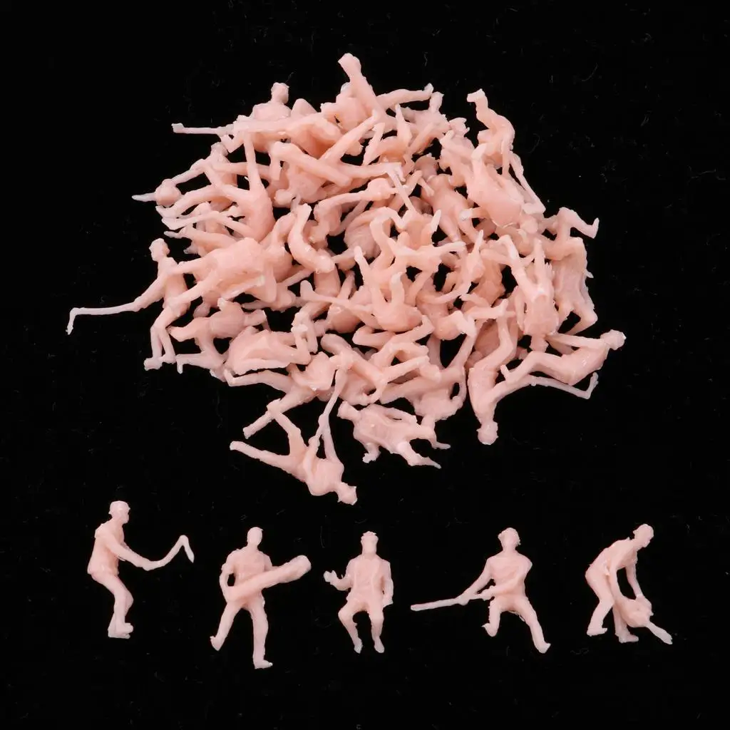 48pcs 1/87 People Action Figure Railway Scenery DIY