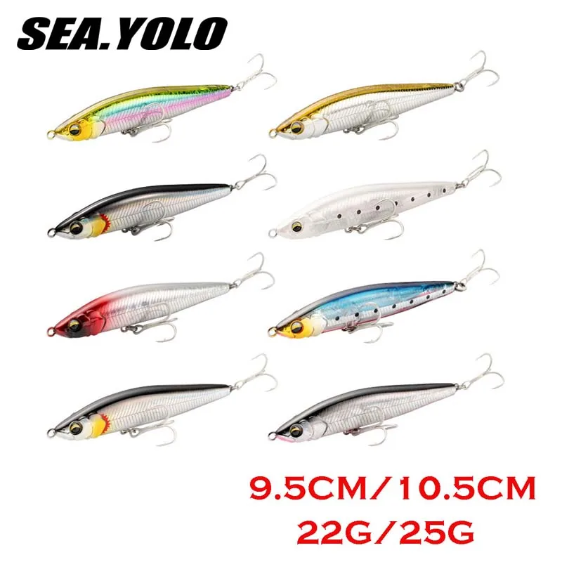 

Sea. Yolo Lure Bait Long Range Drowsy Pencil Fake Bait Treble Hook Trembling Sinking Laser Simulation Hard Bait Fishing Goods