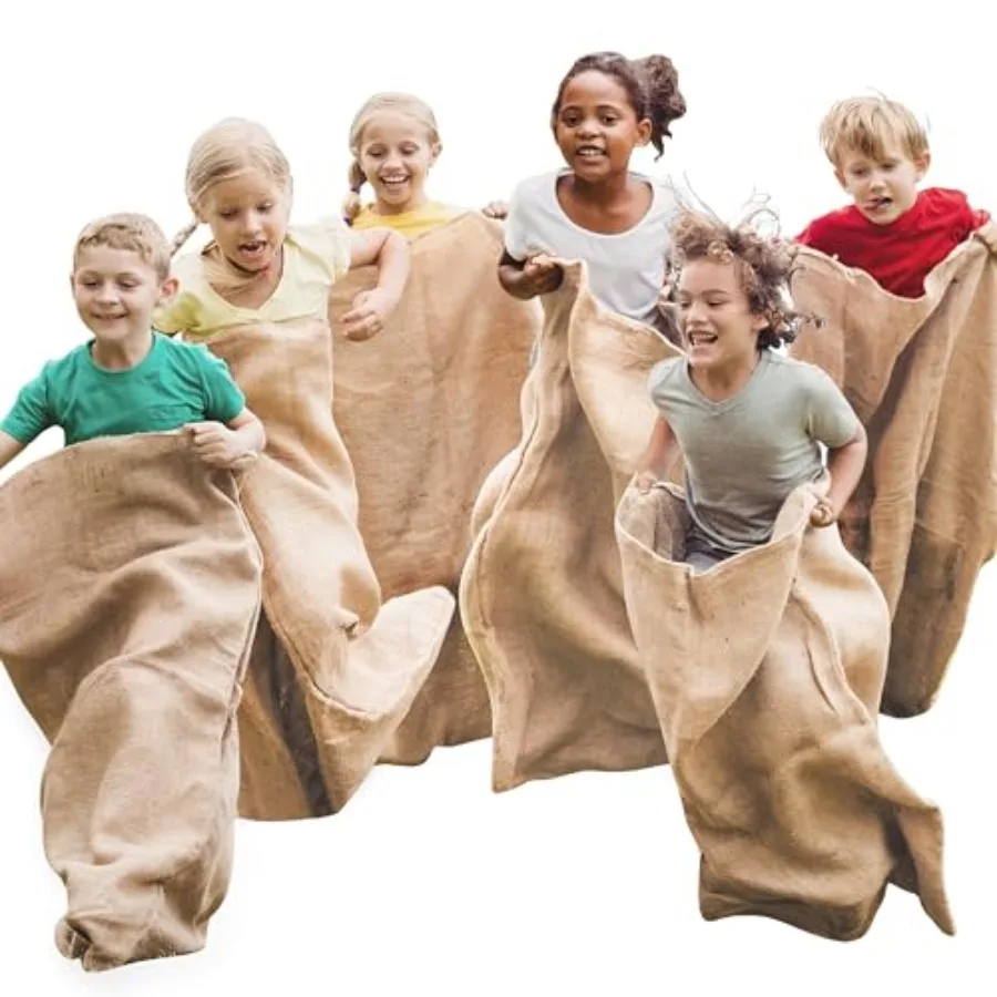 

6 Pack Large Burlap Potato Sack Race Bags, 39" x 25" Potato Sacks Racing Bags for and Adults, Outdoor Play, Family Reunion, Out