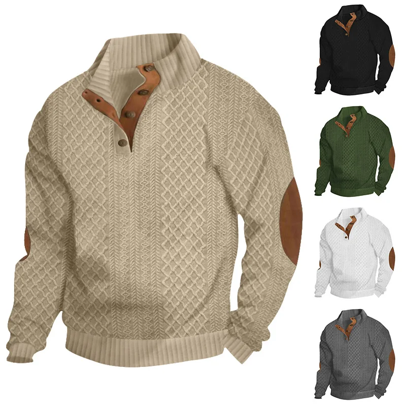 Mens Fashion Casual Long Sleeve Corduroy Sweatshirt 2024 Autumn Winter Hiking Shirts