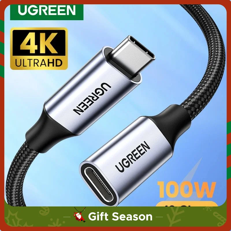 UGREEN-Cable de extensión USB tipo C macho a hembra, adaptador Thunderbolt 3 para Nintendo Switch, MacBook Pro, Google Pixel 3 2